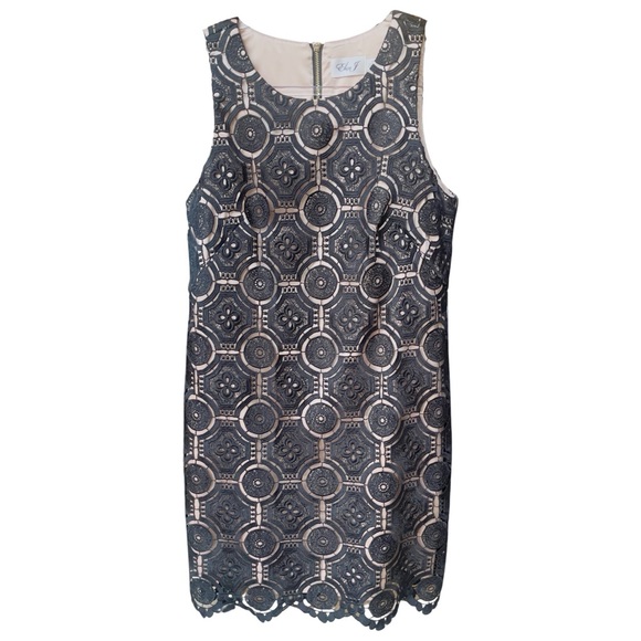 Eliza J Black Lace Shift Dress - Sleeveless Crew Neck Event - Size 10P - Petite - Picture 10 of 15